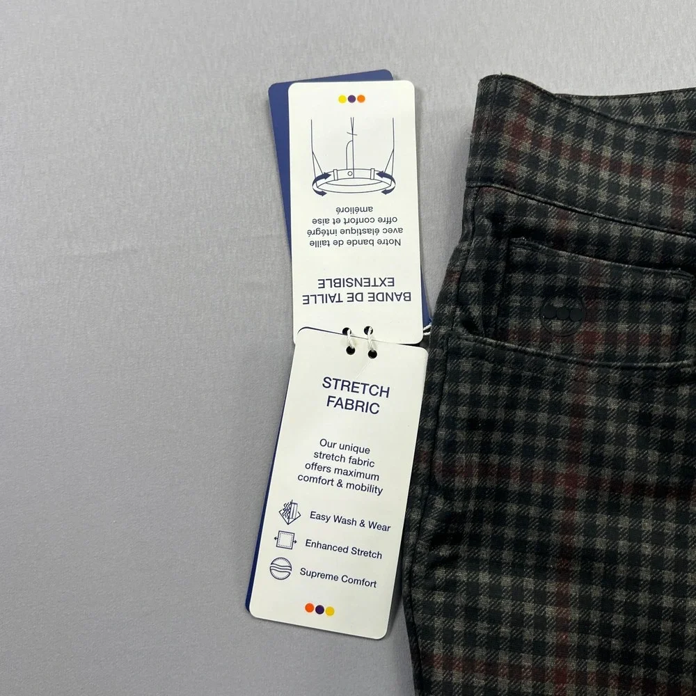 Swing Control Ponte Golf Pants Mens 30x34 Multicolor Edward Plaid Straight Leg